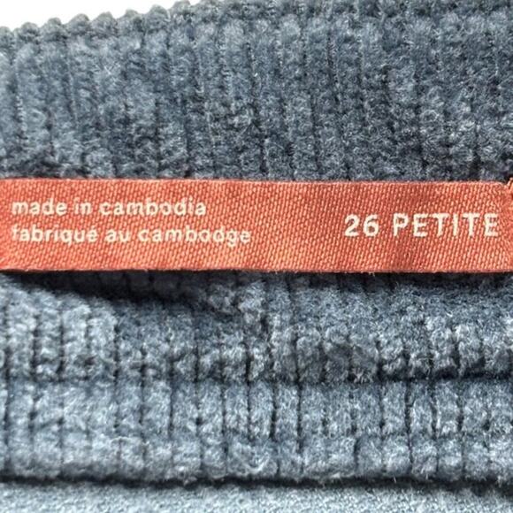 Anthropologie Pilcro Slim Boyfriend Crop Corduroy Pants Blue Size 26 Petite - Picture 9 of 9